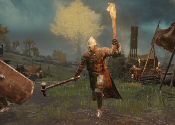 Comical Elden Ring Clip Highlights a Dramatic Stand-Off Between Enemy Camp and a Pillar